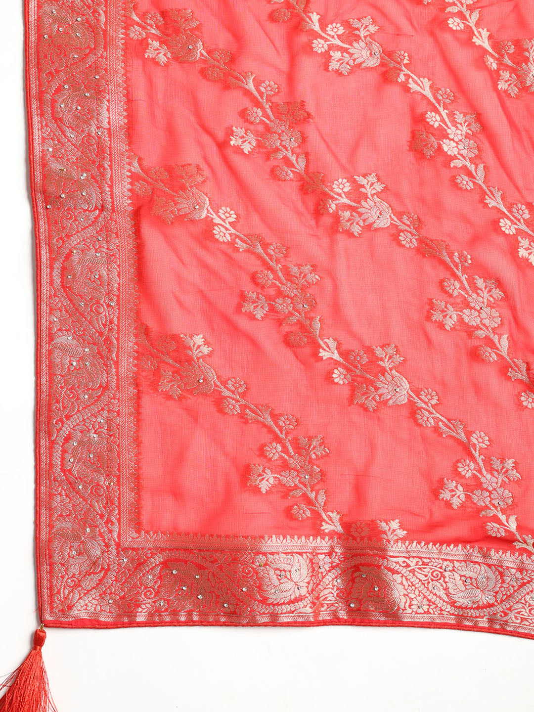 Neck Embroidered Georgette Unstitched Suit With Dupatta