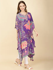 Printed Crepe Kaftan Kurta