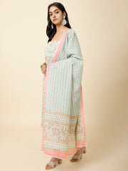 Printed Cotton Unstitched Suit Piece With Dupatta