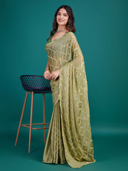 Sequins Embroidery Georgette Saree