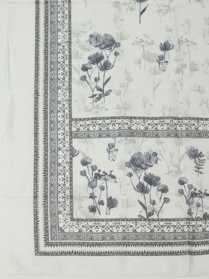 Embroidered Muslin Unstitched Suit With Pant &amp; Dupatta