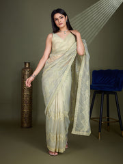 Embroidered Net Saree