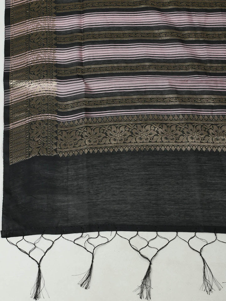 Woven Design Chanderi Unstitched Suit With Pant &amp; Dupatta