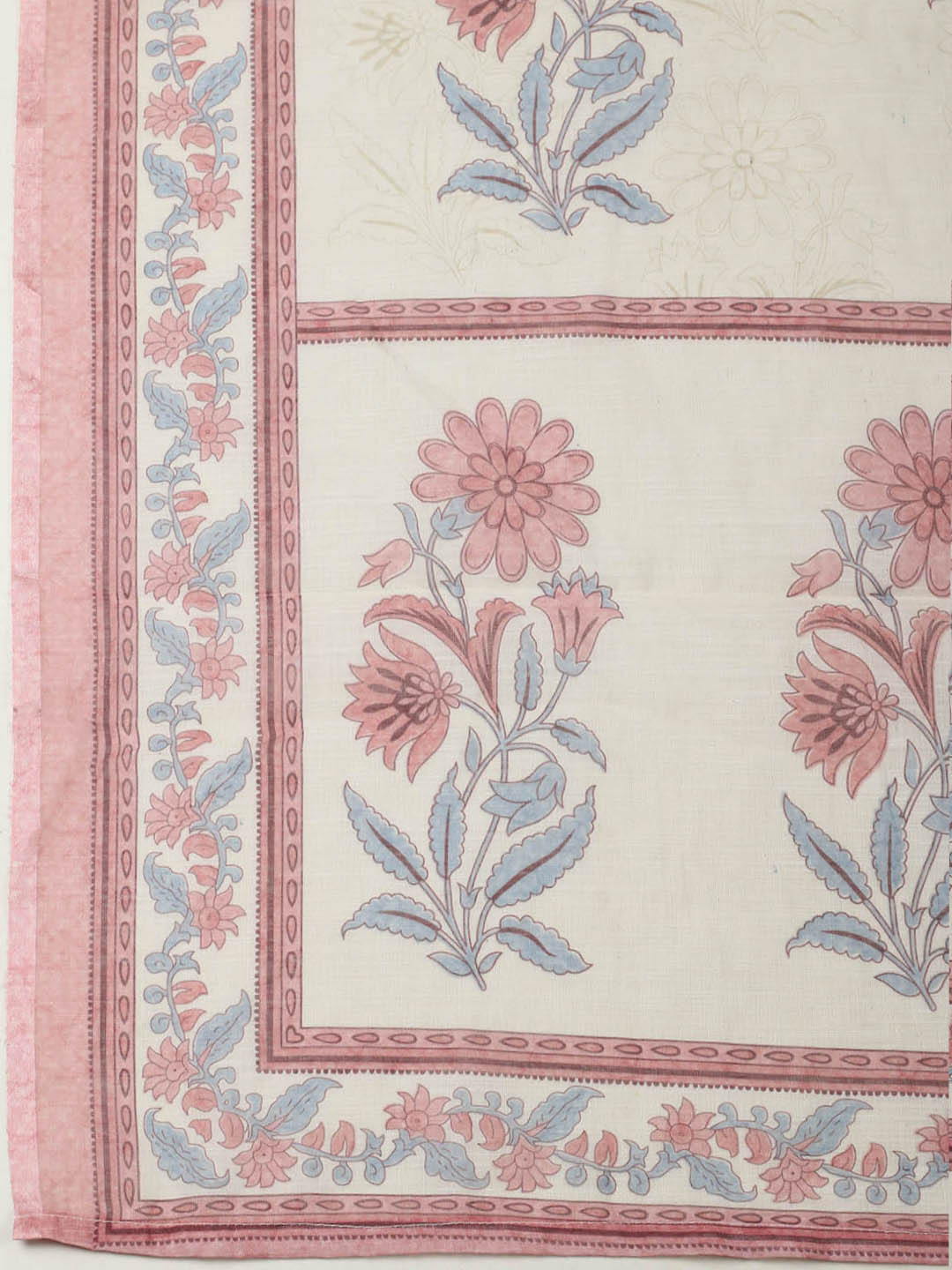 Embroidered Cotton Blend Unstitched Suit With Pant &amp; Dupatta