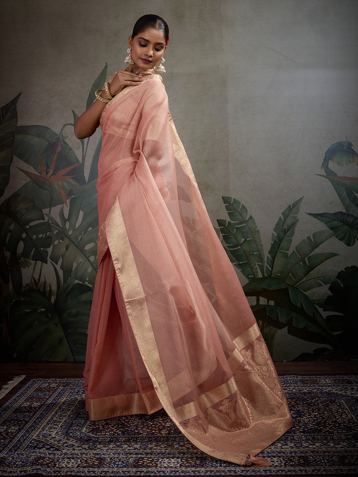 Woven Design Linen Blend Saree