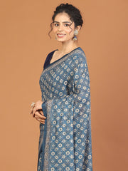 Digital Printed Tussar Woven Saree