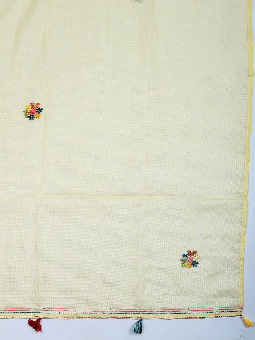 Embroidered Cotton Blend Unstitched Suit With Pant &amp; Dupatta