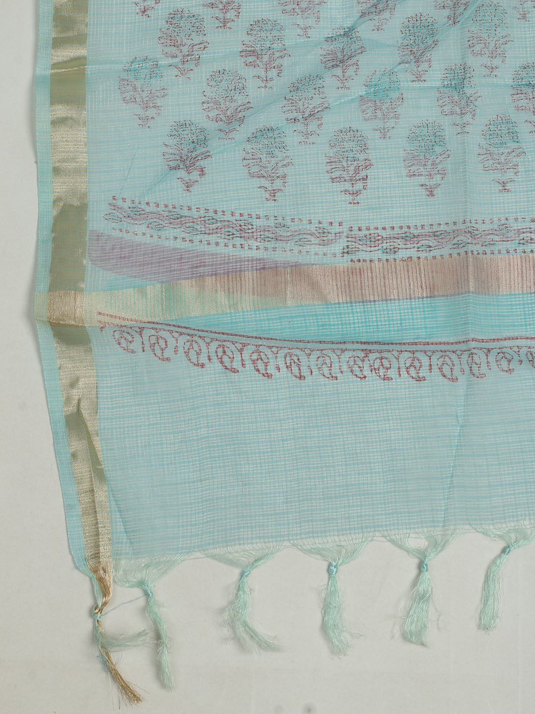 Printed Cotton Unstitched Suits Printed Suit With Pant &amp; Dupatta