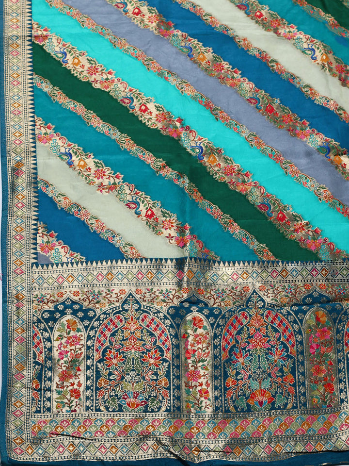 Woven Design Dola Silk Unstitched Suit With Pant &amp; Dupatta