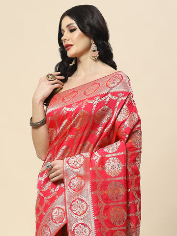 Zari Jaal Woven Art Silk Banarsi Saree