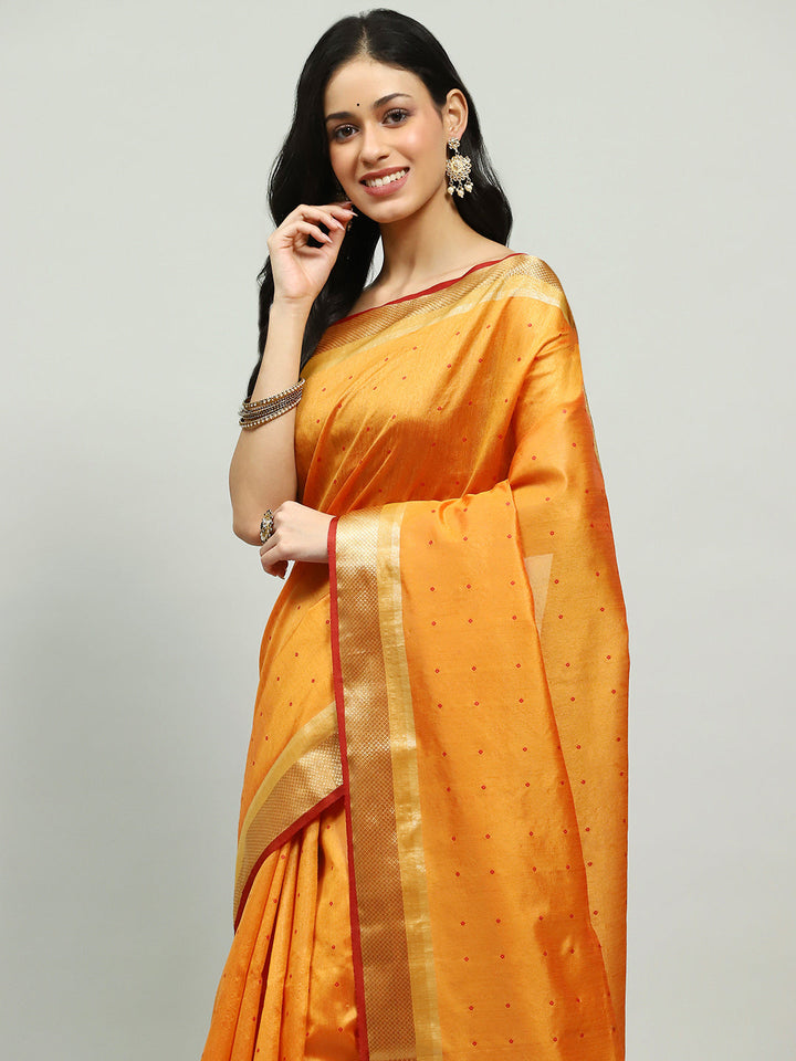 Embroidered Border Booti Art Silk Saree