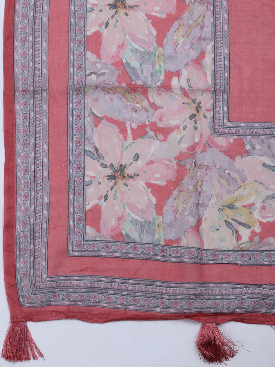 Neck Embroidered Cotton Blend Unstitched Suit With Dupatta
