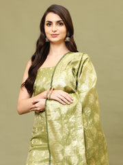 Woven Chanderi Unstitched Suit With Dupatta