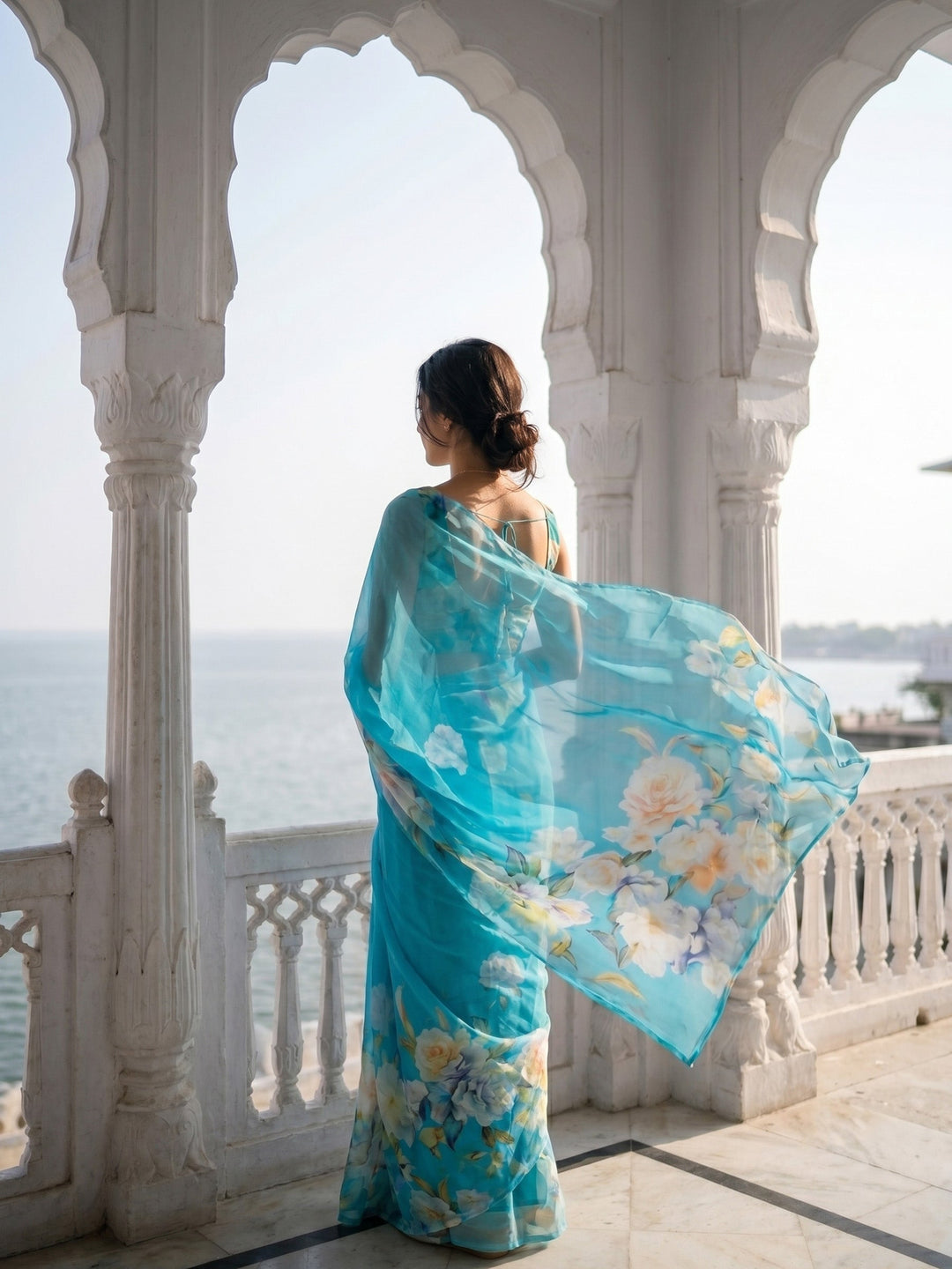Digital Print Chiffon Saree