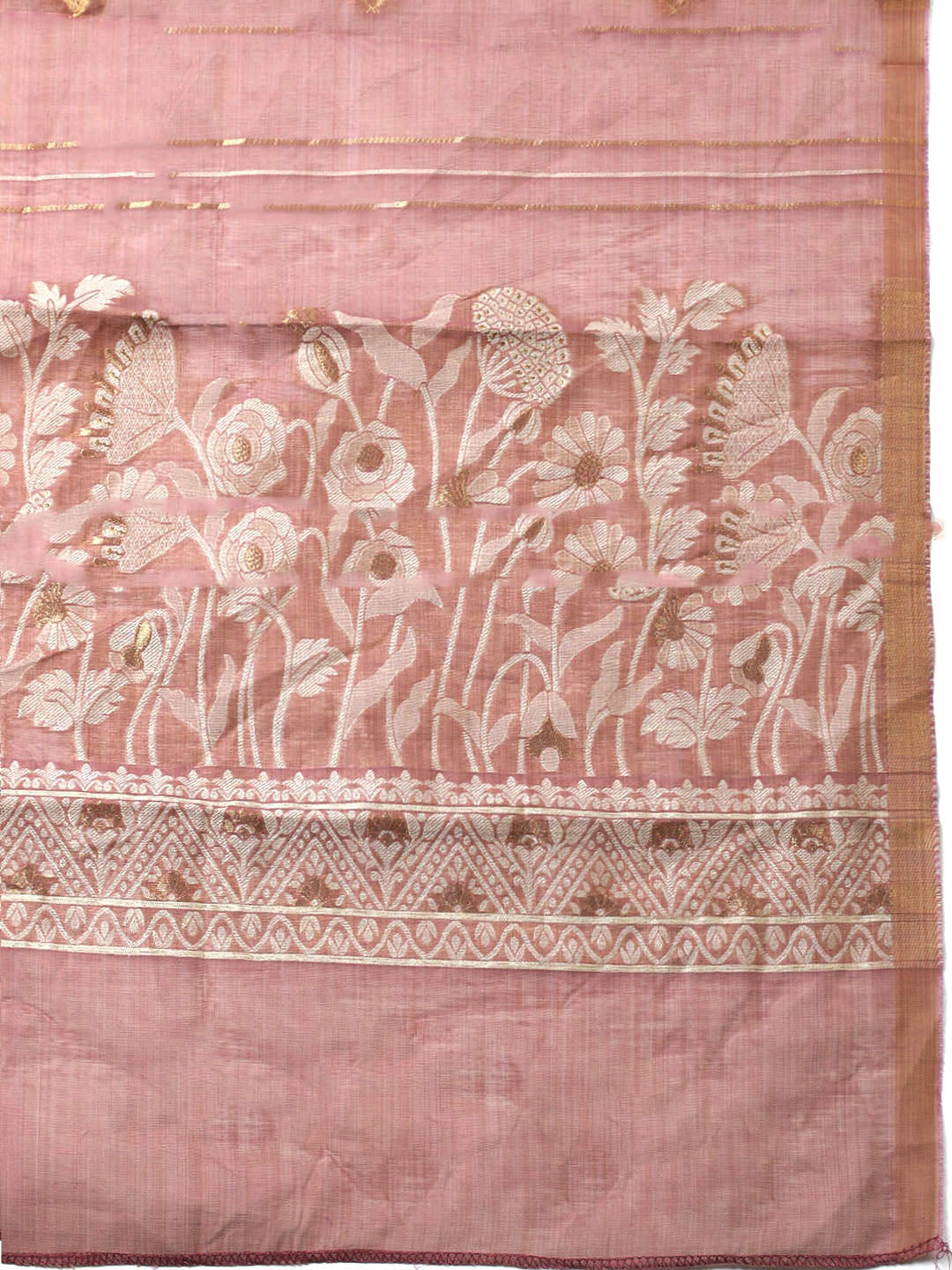 Embroidered Cotton Blend Unstitched Suit With Pant &amp; Dupatta