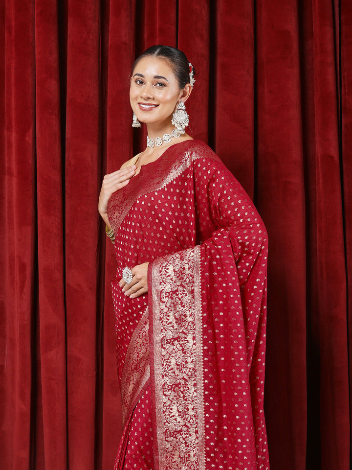 Zaari Jaal Crepe Saree
