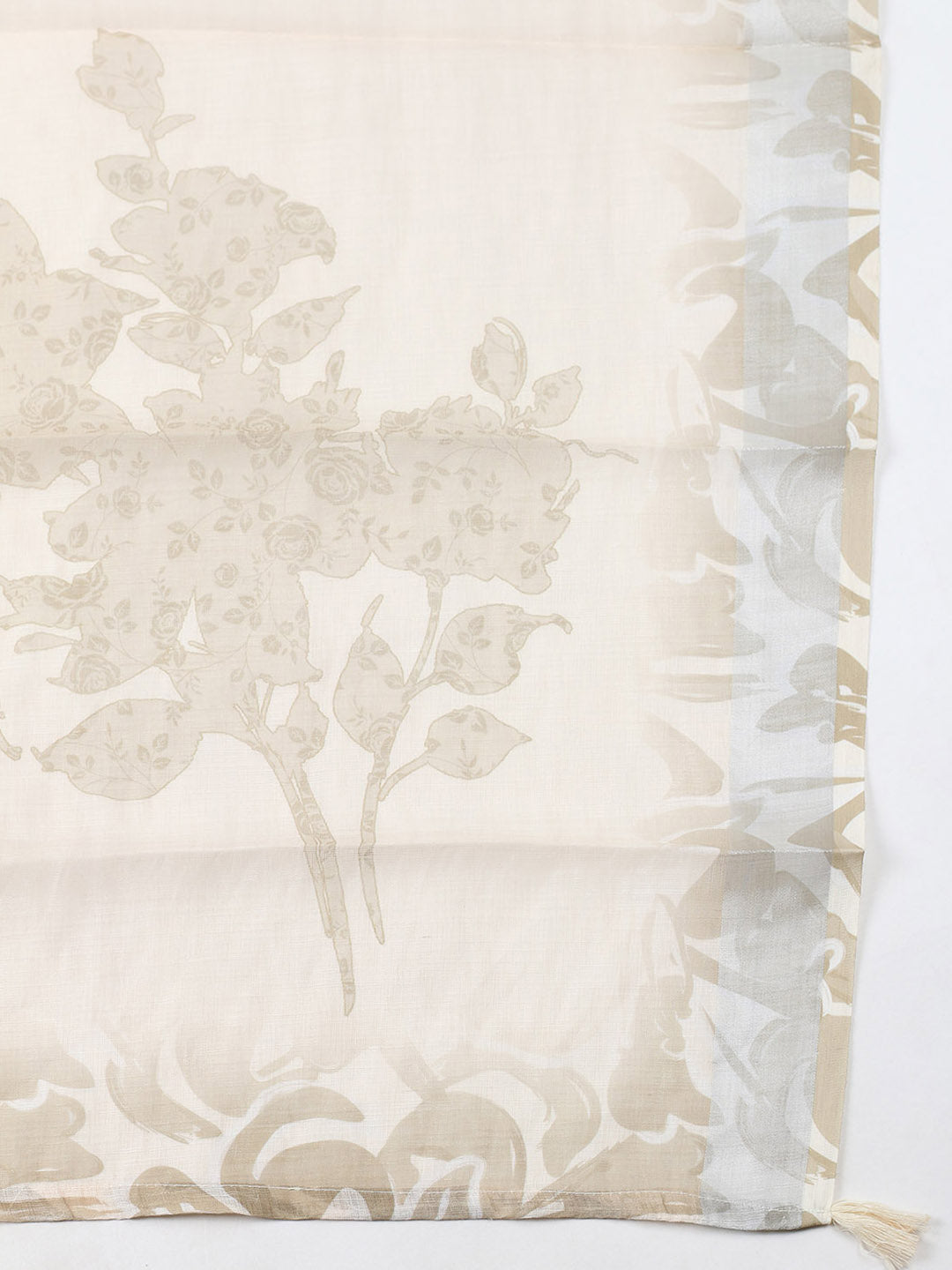 Embroidered Linen Blend Unstitched Suit With Pant &amp; Dupatta