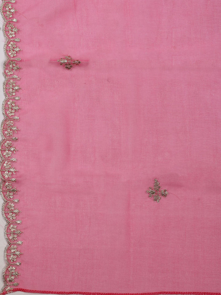 Embroidered Organza Unstitched Suit With Dupatta