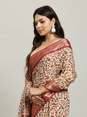 Digital Printed Cotton Blend Woven Saree