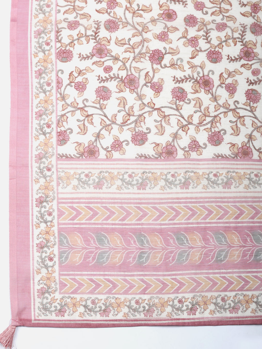 Embroidered Cotton Blend Unstitched Suit With Pant &amp; Dupatta