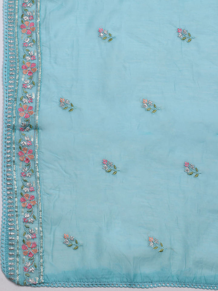 Embroidered Organza Unstitched Suit With Dupatta