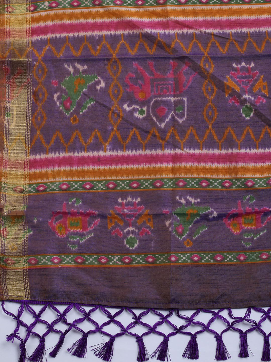 Woven Design Art Silk Unstitched Kurta With Pant &amp; Dupatta