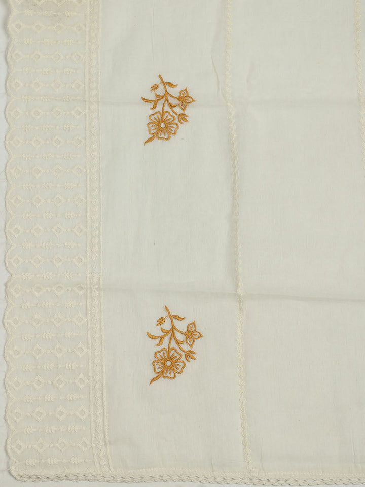Printed Cotton Unstitched Suit With Pant &amp; Dupatta
