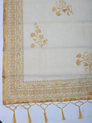 Embroidered Tissue Unstitched Suit With Pant & Dupatta