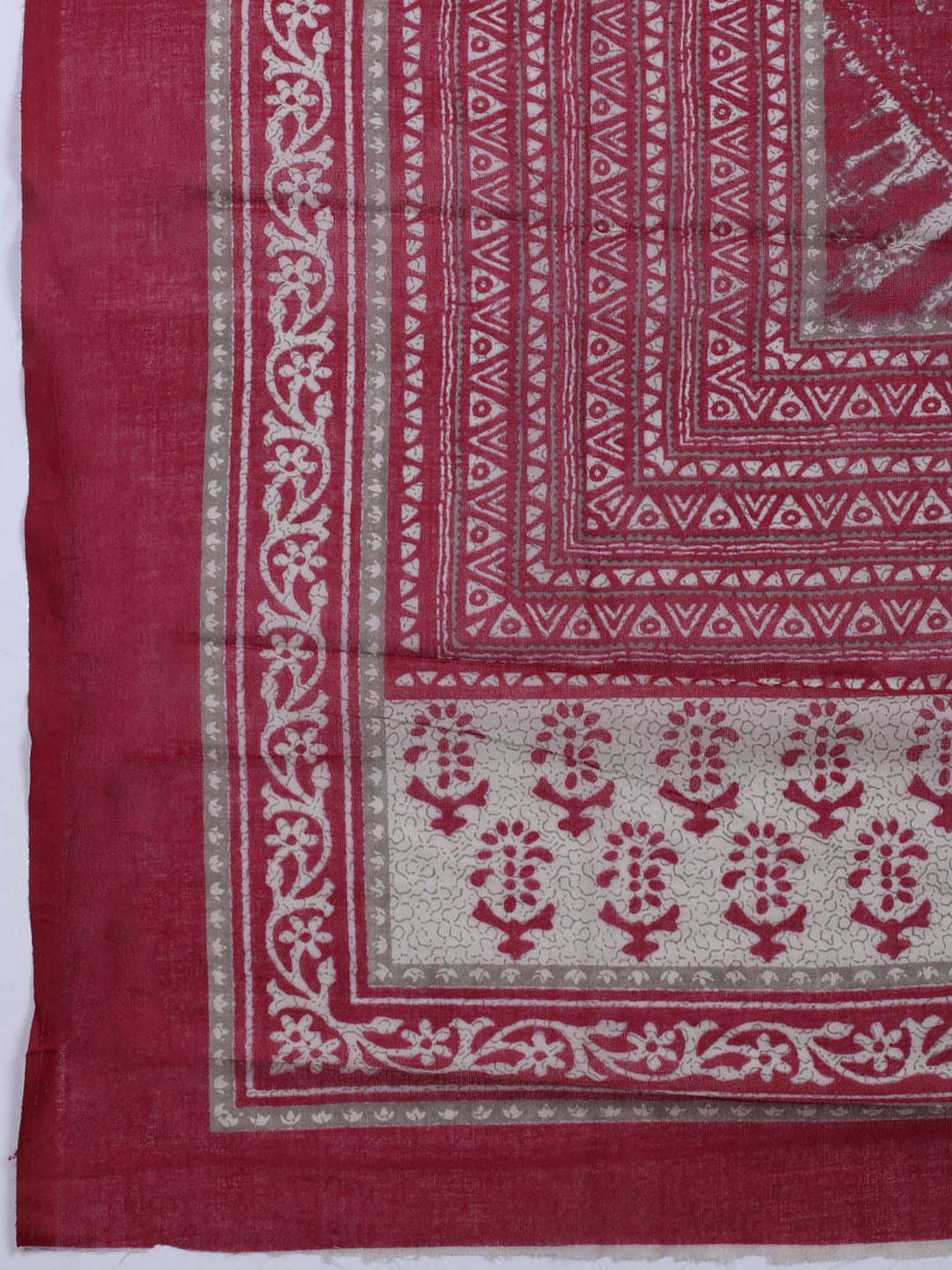 Patch Neck Cotton Blend Unstitched Suit With Dupatta