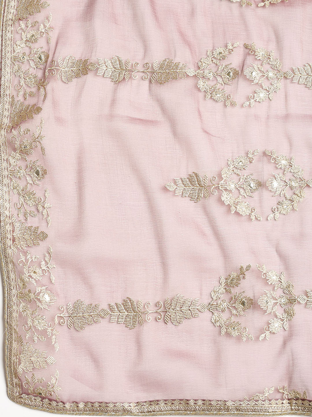 Embroidered Organza Unstitched Suit With Dupatta