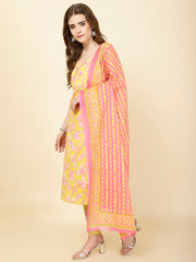 Printed Cotton Unstitched Suit Piece With Dupatta