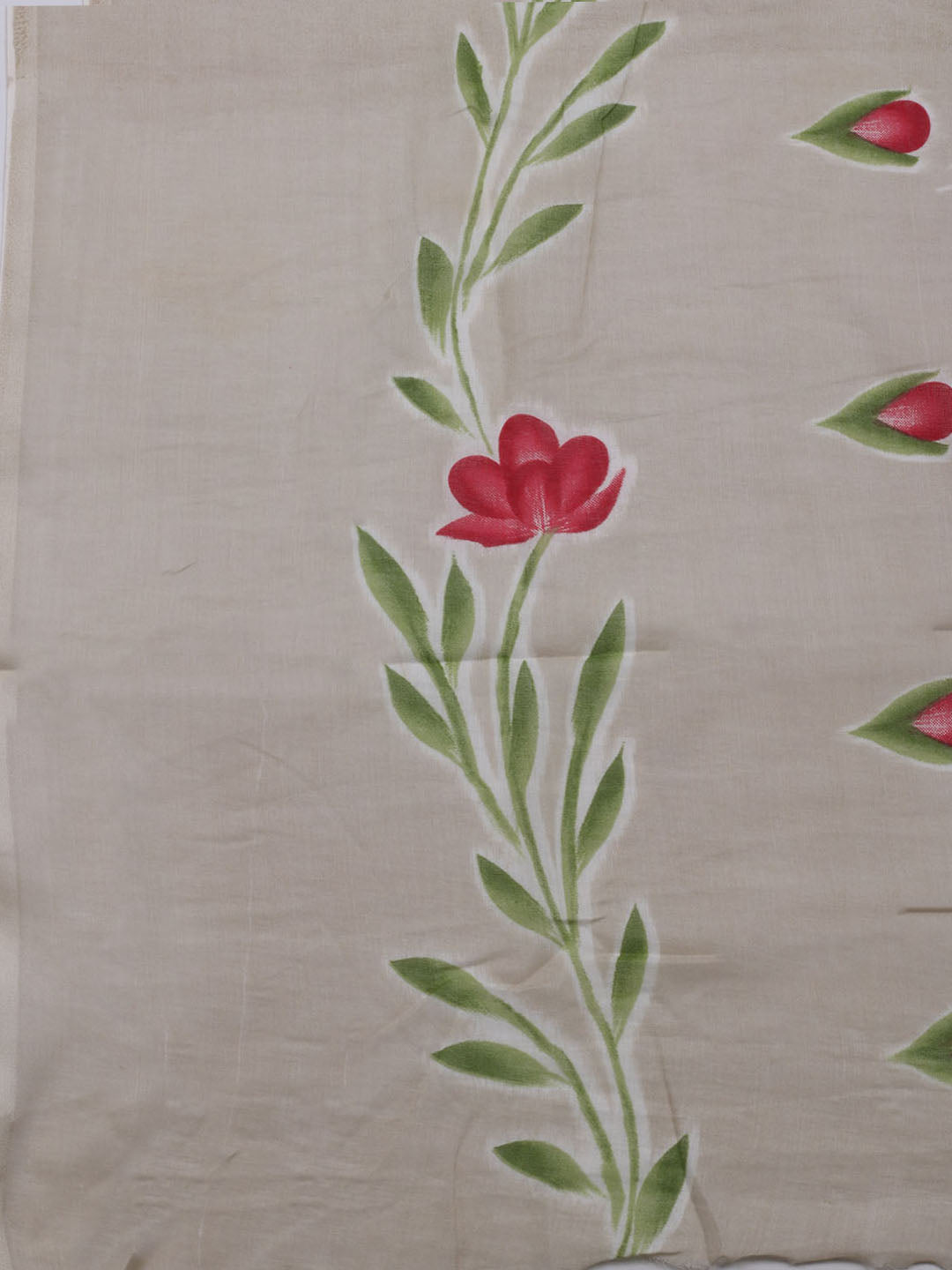 Floral Printed Cotton Blend Unstitched Suit With Dupatta