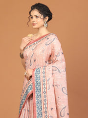 Digital Printed Tussar Woven Saree