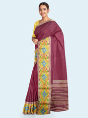 Plain Zari Border Art Silk Saree