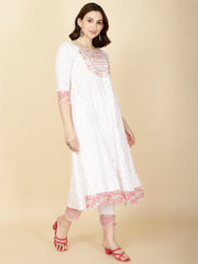 Booti Printed Cotton Kurta With Pants & Dupatta