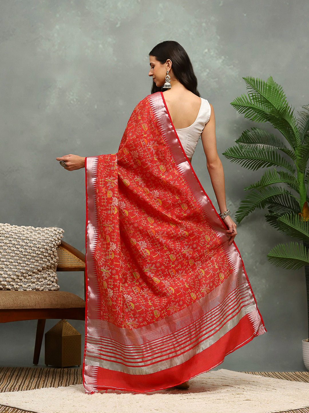 Digital Printed Art Silk Saree