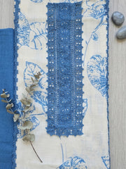 Printed Cotton Blend Unstitched Suit With Pant & Dupatta