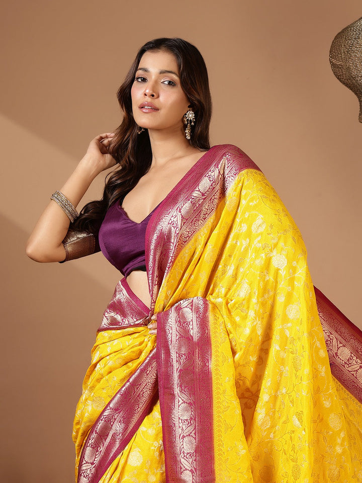 Plain Crepe Saree