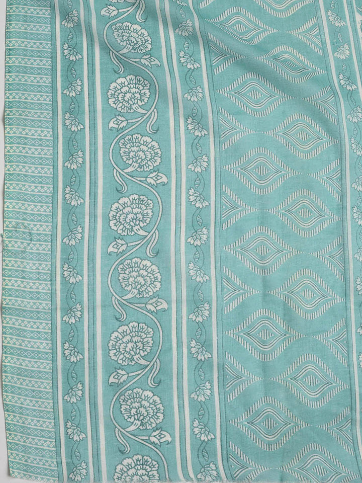 Neck Embroidered Cotton Blend Unstitched Suit With Dupatta
