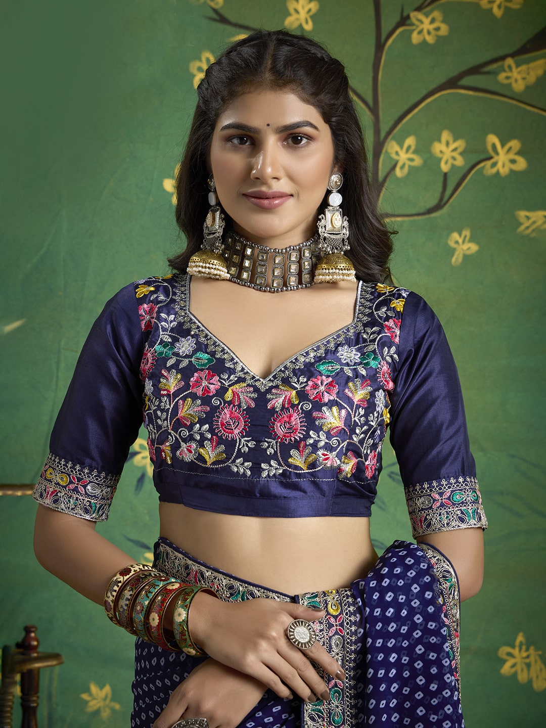Bandhani Print Georgette Saree