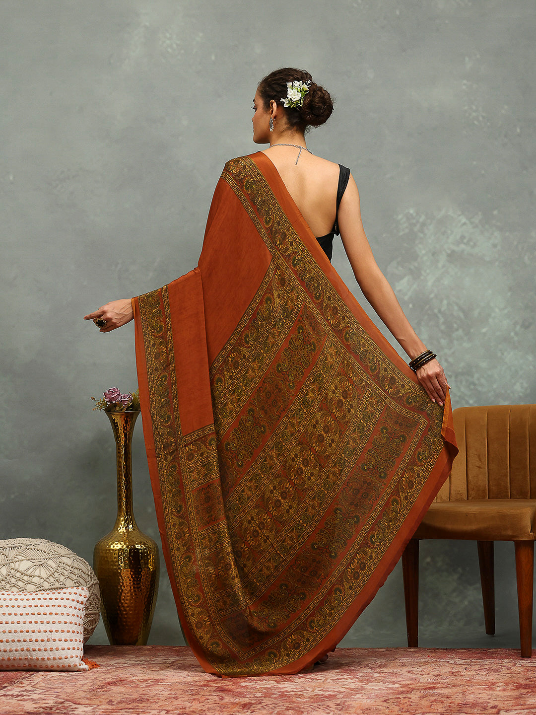 Digital Printed Crepe Saree