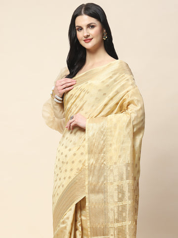 Zari Border Booti Woven Handloom Saree