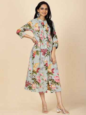 Floral Printed Cotton Dress