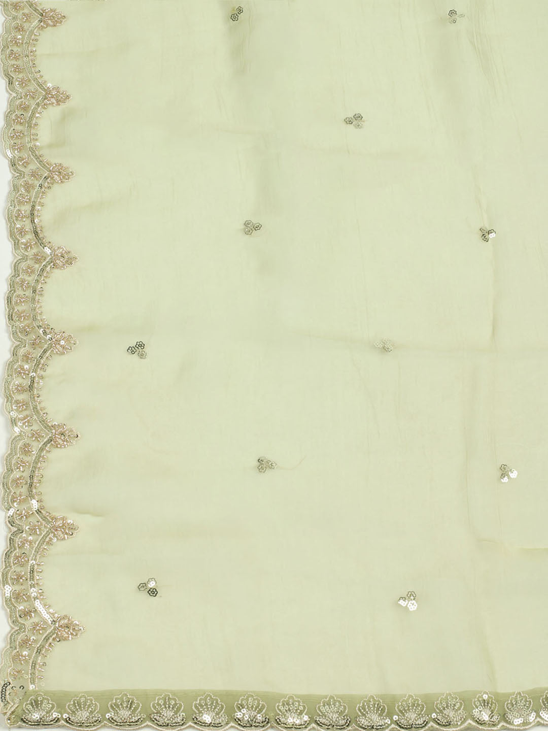 Embelished Organza Unstitched Suit With Dupatta