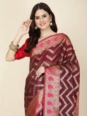 Zari Jaal Woven Cotton Saree