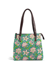 Floral Printed Cotton Handbag With Clutch