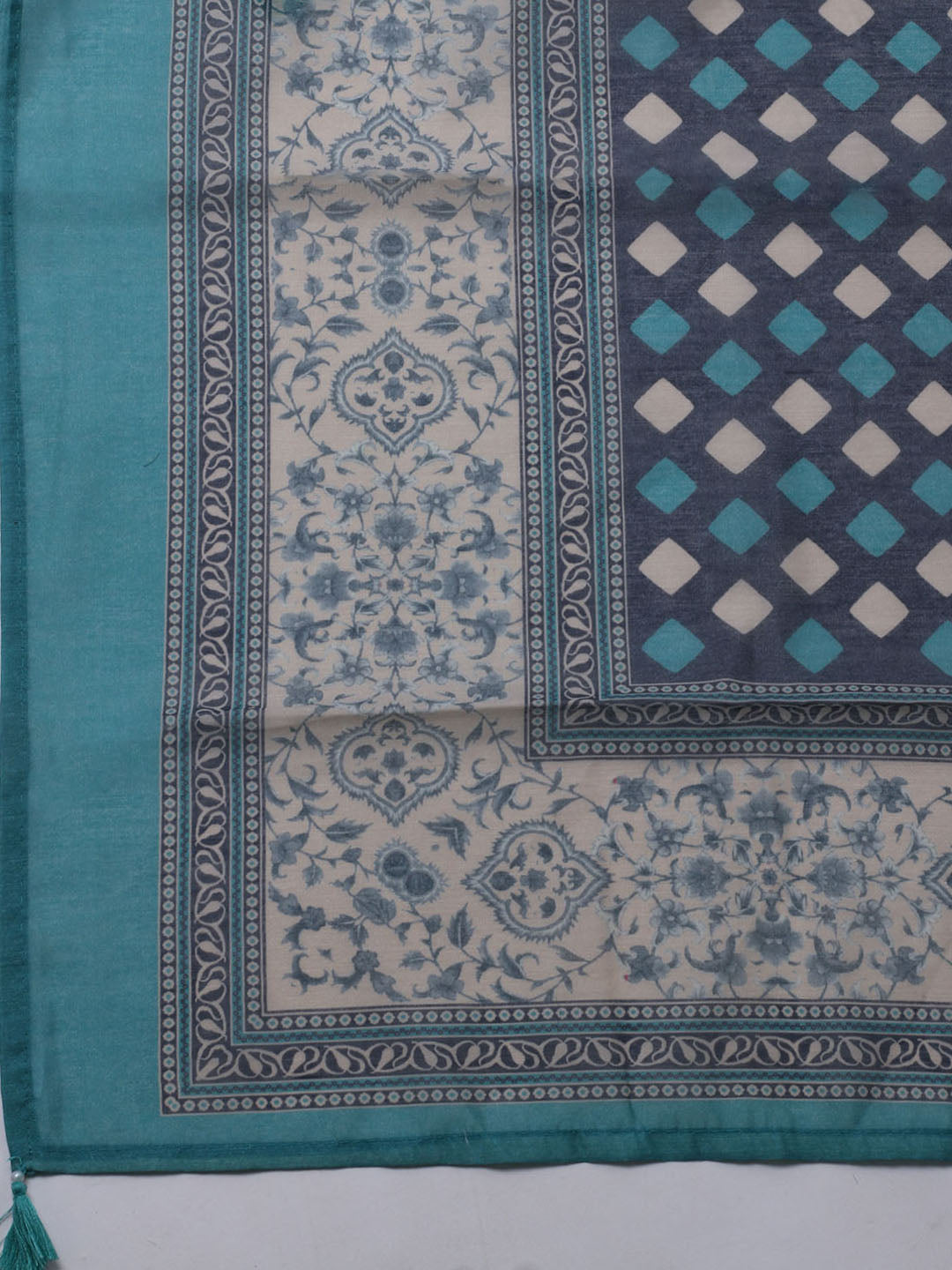 Printed Chanderi Unstitched Suit With Dupatta