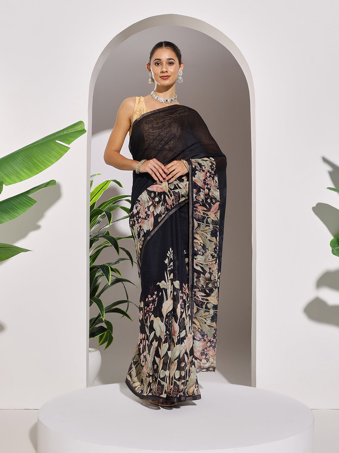 Printed Cotton Blend Saree