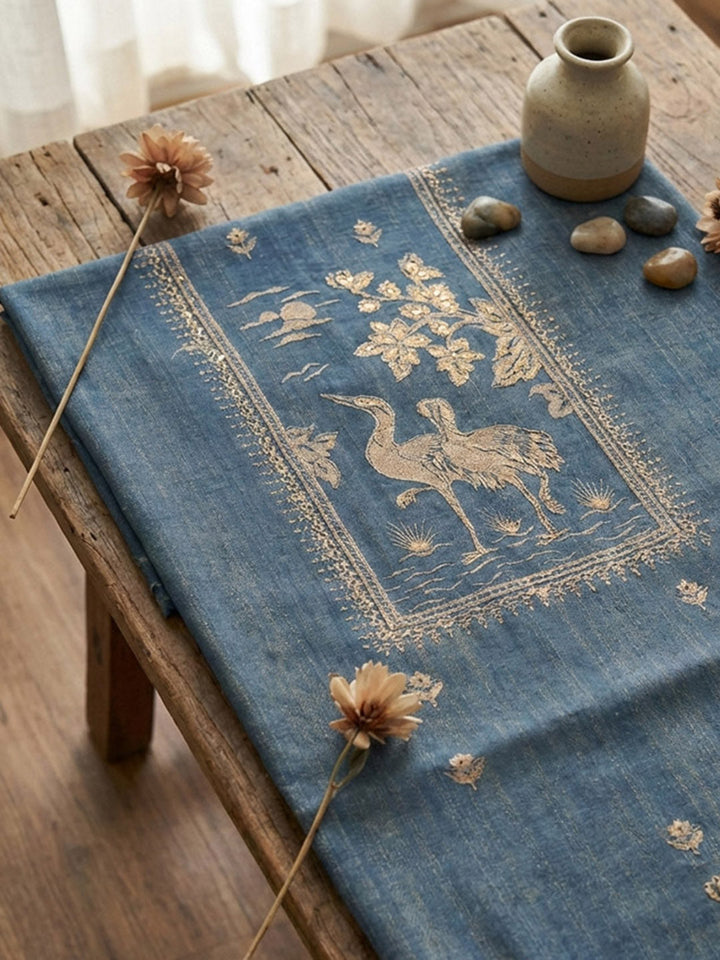 Printed Chanderi Unstitched Suit With Pant &amp; Dupatta