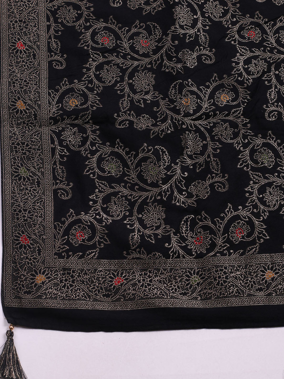 Pashmina Woven Design Unstitched Kurta With Pant &amp; Dupatta